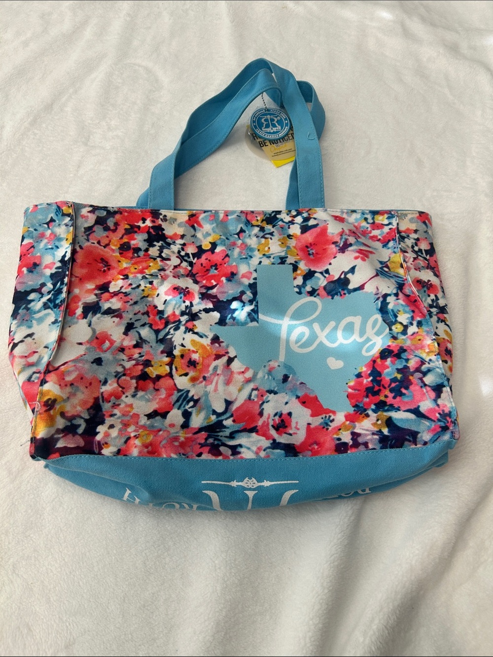 Robin Ruth Turquoise Floral Texas Tote - Picture 1 of 4